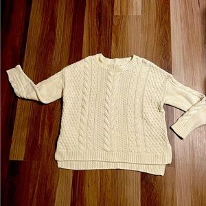 Cable knit sweater cream color